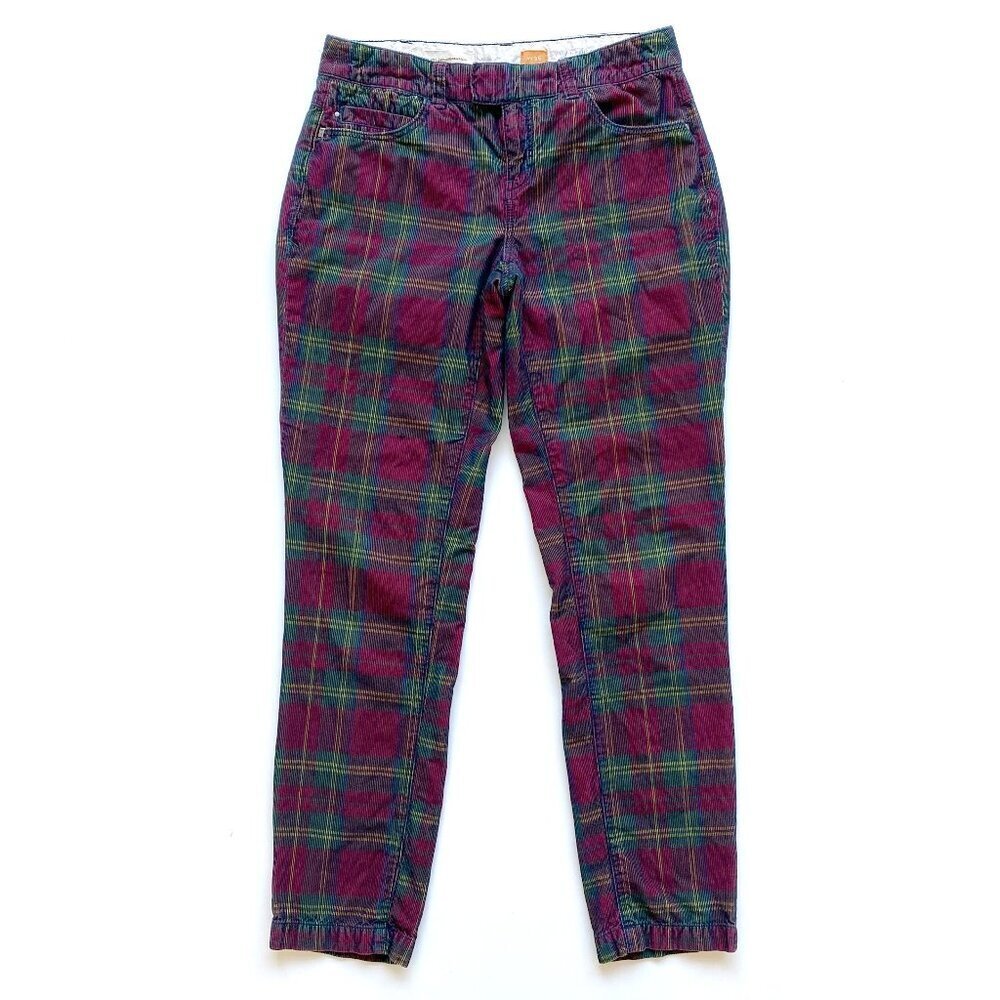 Pilcro Hyphen Tartan Plaid Corduroy Ankle Pants 26
